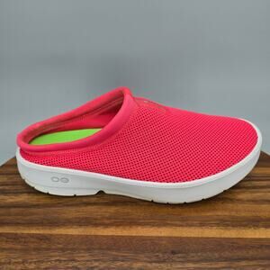 Oofos Oocoozie Shoes Women's 10 Neon Pink Slip On Comfort Sport Recovery Mules
